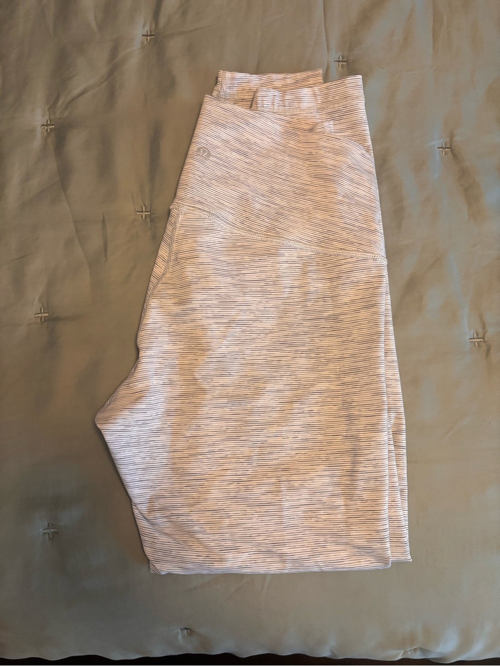 lululemon athletica Light Gray Striped High-Waist Leggings